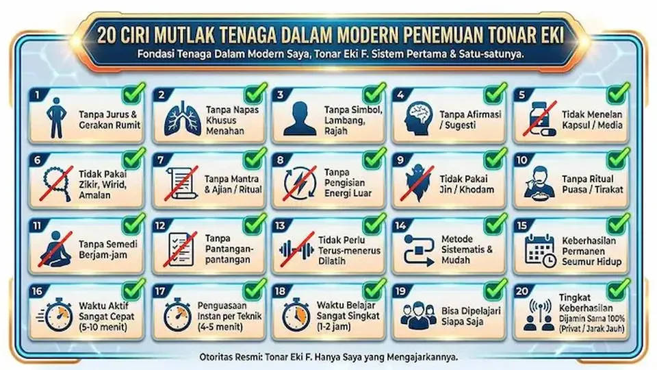 Ada 20 ciri mutlak Tenaga Dalam Modern EPKP Tonar Eki