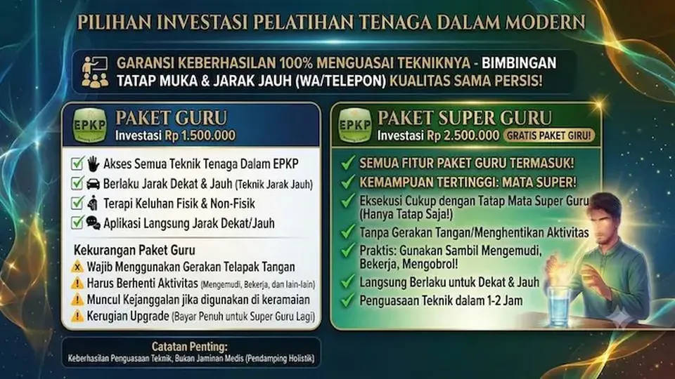 Pilihan paket dari program Tenaga Dalam Modern EPKP