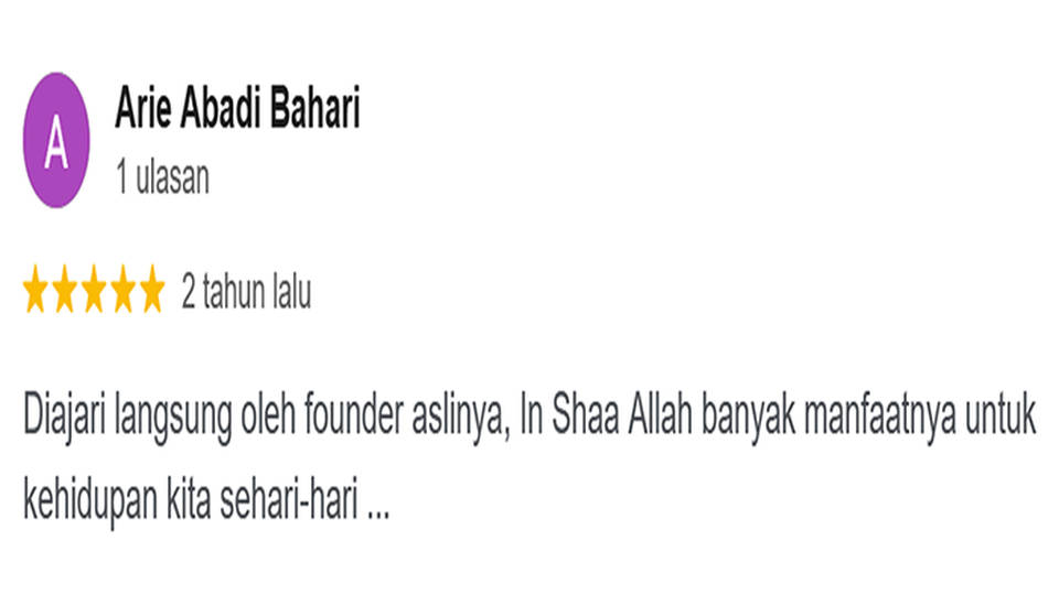 Review bintang 5 dari Arie Abadi Bahari untuk Kursus Ilmu Tenaga Dalam Modern dan Spiritual Modern di Jakarta Timur